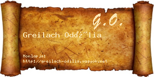 Greilach Odília névjegykártya